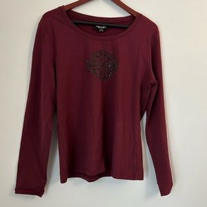 Harley Davidson Purple Knit Bling Long Sleeve Tee XL